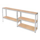 Brüder Mannesmann Étagère lourde Set 2 pièces 1750 kg capacité de charge 10 tablettes MDF