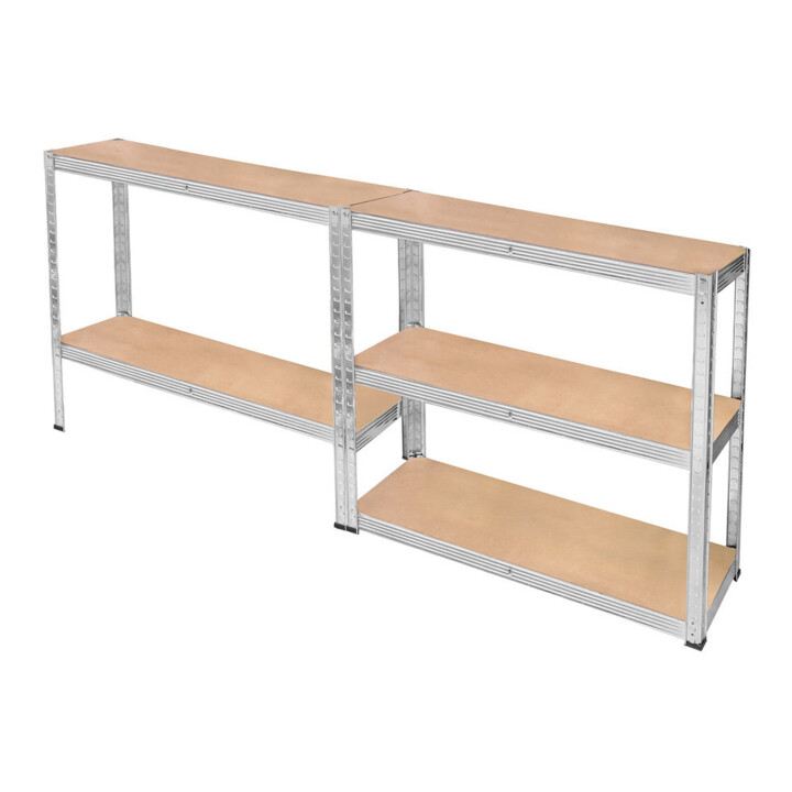 Brüder Mannesmann Étagère lourde Set 2 pièces 1750 kg capacité de charge 10 tablettes MDF