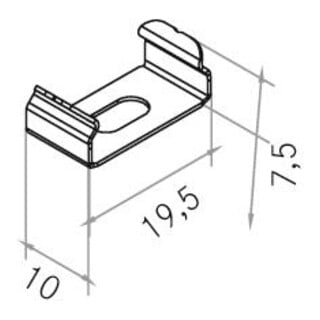 brumberg Befestigungsclip 53034000 Stahl silber Set 2 Stück