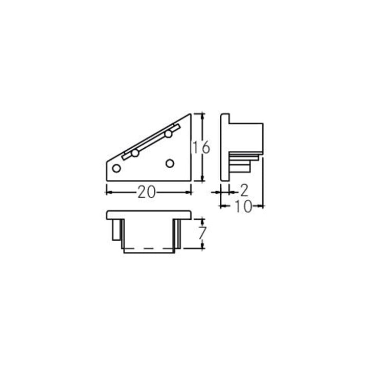 brumberg Embout profilé d’angle 53070260 argent ABS