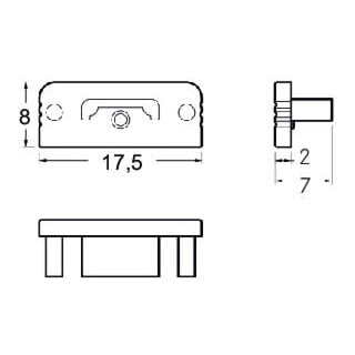 brumberg Endkappen-Set 53038260 silber 18 x 8 x 7mm Kunststoff flach