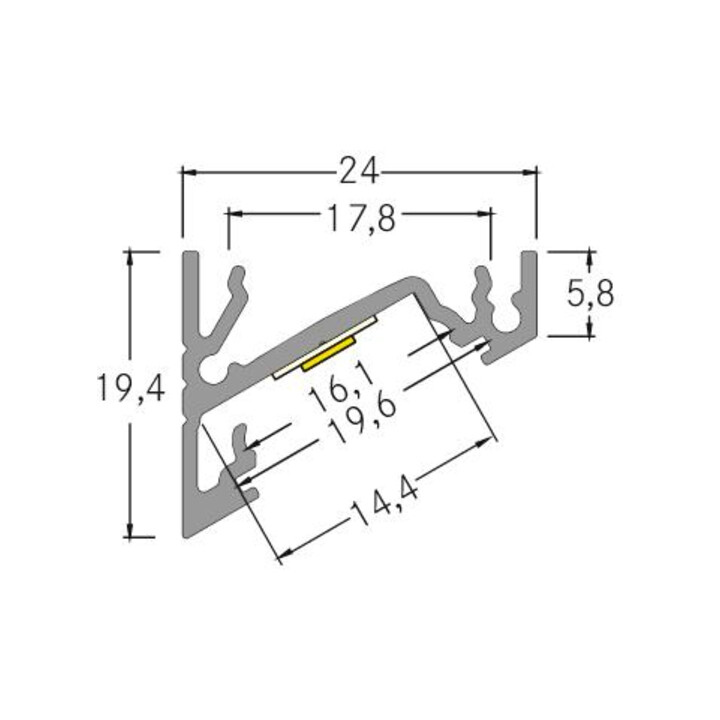 brumberg LED-Alu-Eck-Profil 2000mm silber 53702260