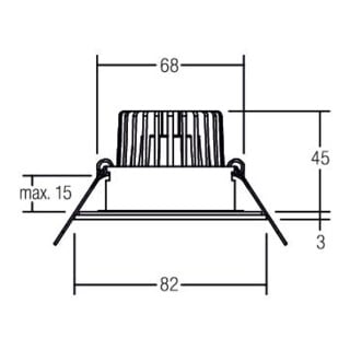 brumberg LED-Einbaustrahler 39375423 3000K edelst. dimmbar