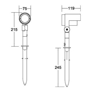 brumberg LED-Erdspieß 3000K graphit 15W IP65