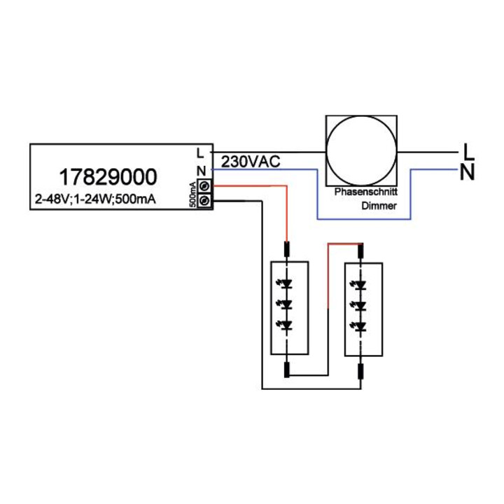 brumberg LED-Konverter Phasenabschnitt 500mA 1-24W 17829010
