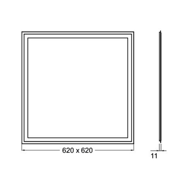 brumberg LED-Panel M625 3000K carré 620 x 620 mm blanc mat dimmable DALI