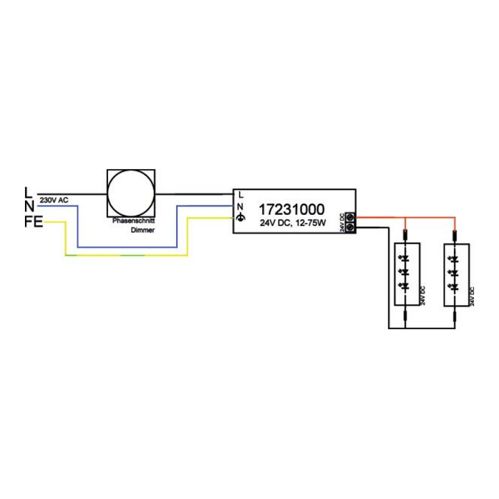 Brumberg Leuchten Alimentation LED 12-75W 24V IP20 dimmable par coupure de phase 17231000
