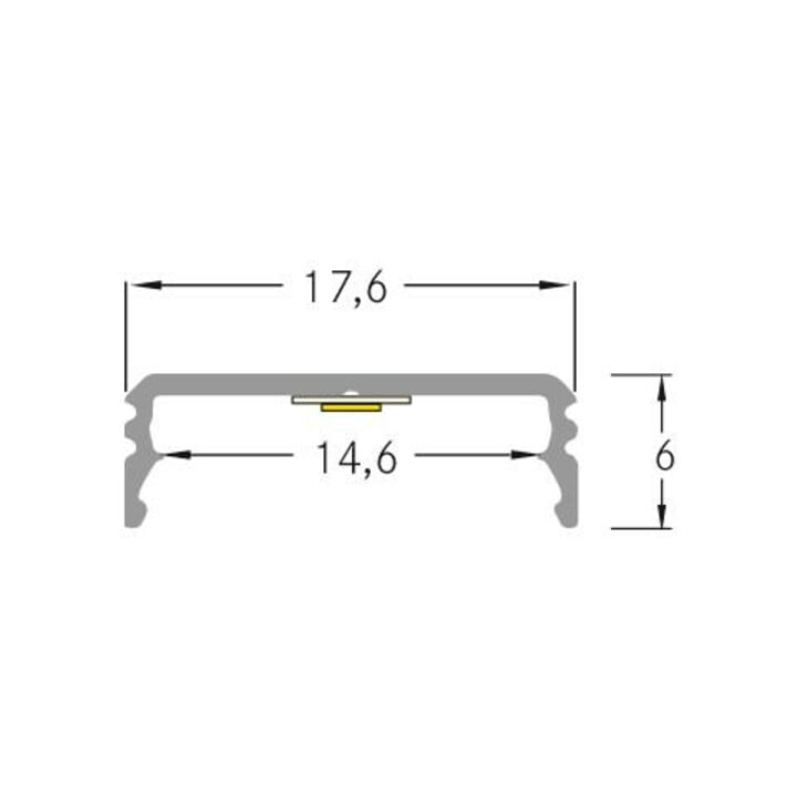 Brumberg Leuchten Anbauprofil flach 2000x17, 6x6mm 53380262