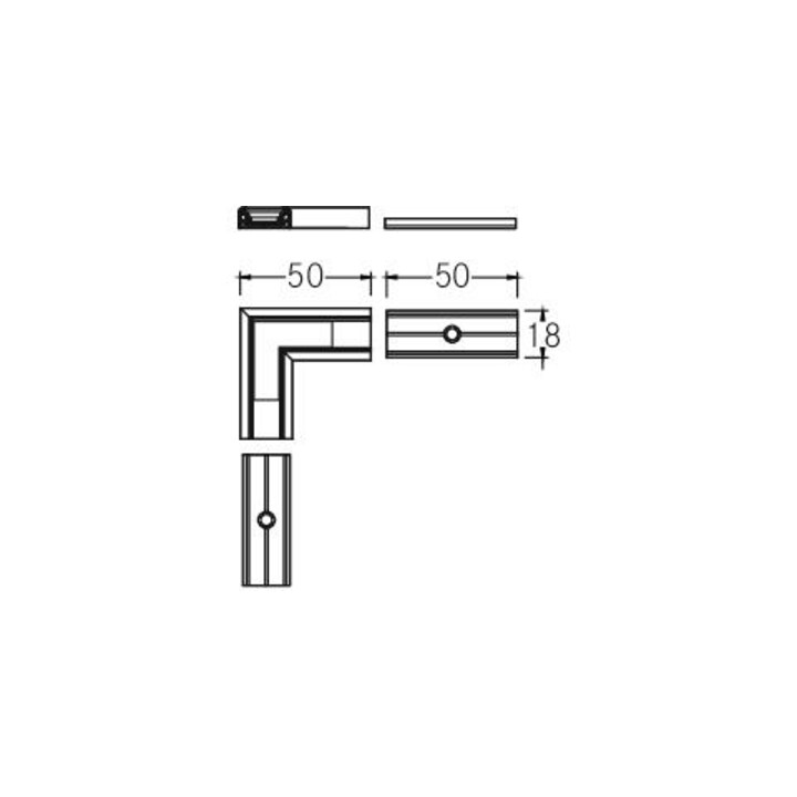 Brumberg Leuchten Connecteur en L aluminium anodisé 53051260