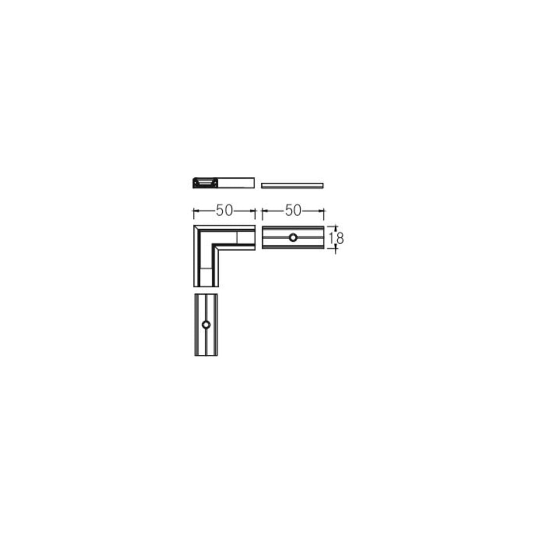 Brumberg Leuchten Connecteur en L aluminium anodisé 53051260