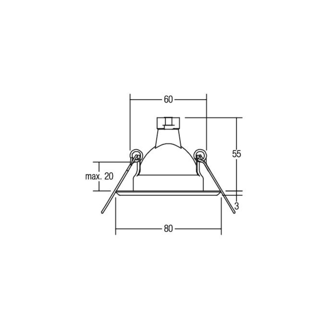 Brumberg Leuchten Einbauleuchte starr 50W chr 00201702