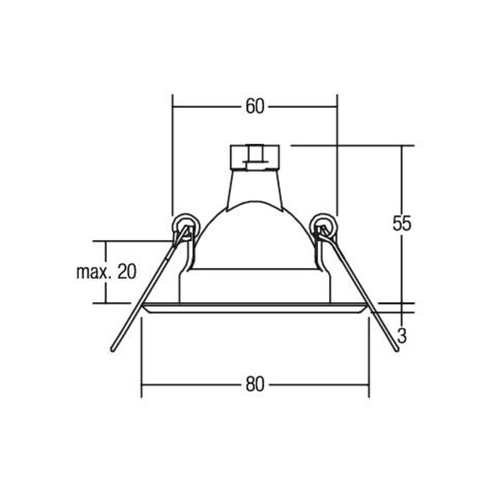 Brumberg Leuchten Einbauleuchte starr 50W chr-mt 00201703