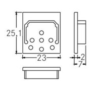 Brumberg Leuchten Embout pour cache-profil argent 53057260-5