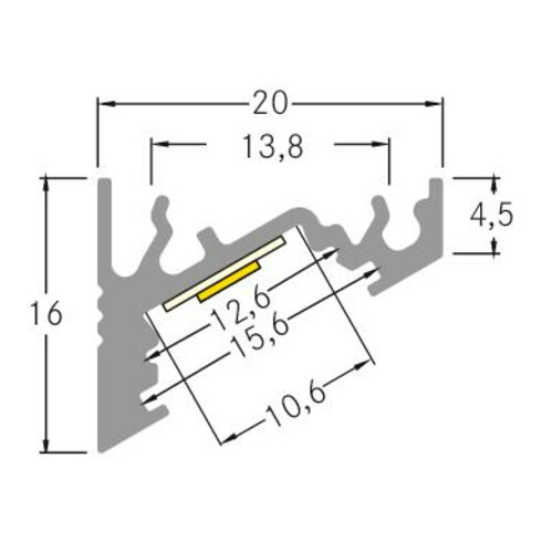 Brumberg Leuchten LED-Eckprofil 2000mm alu eloxiert 53700260