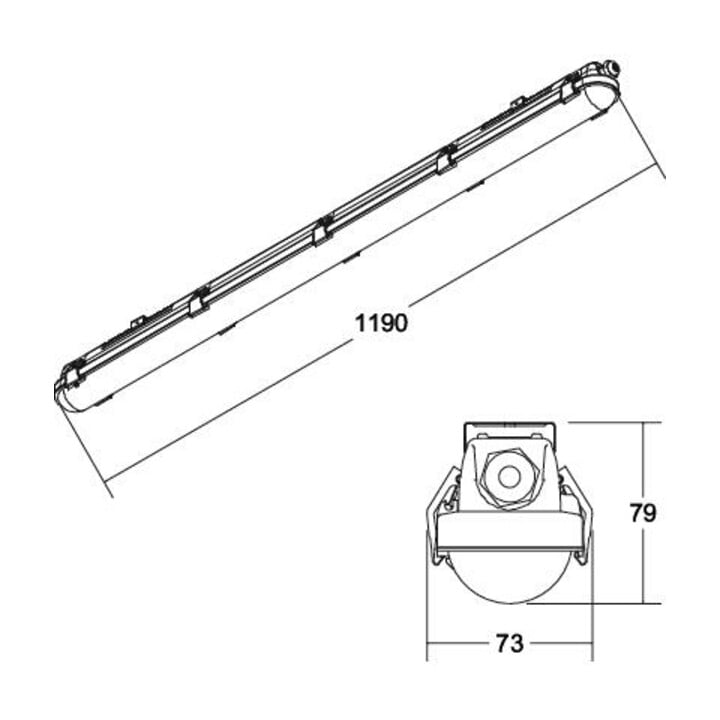 Brumberg Leuchten LED-Feuchtraumleuchte 1190mm 4000K 78012114