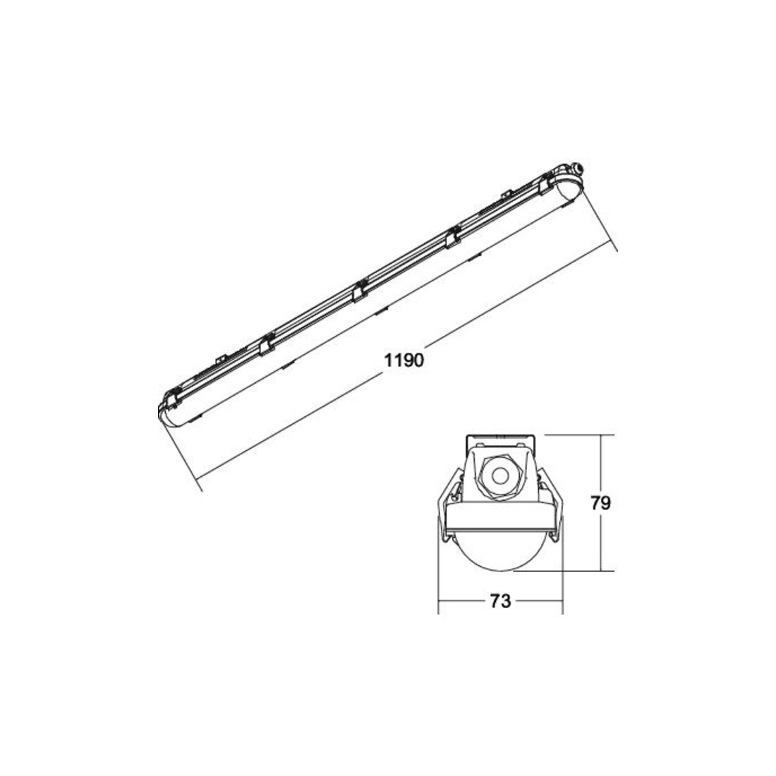 Brumberg Leuchten LED-Feuchtraumleuchte 1190mm 4000K 78012114