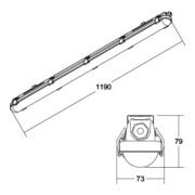 Brumberg Leuchten LED-Feuchtraumleuchte 1190mm 4000K 78012114-4