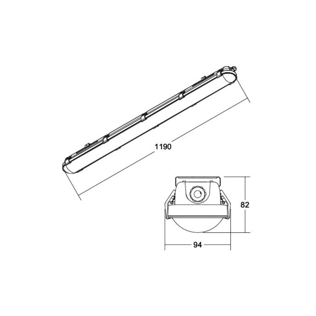 Brumberg Leuchten LED-Feuchtraumleuchte 1190mm 4000K 78014114