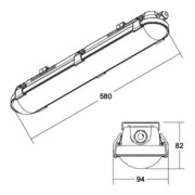 Brumberg Leuchten LED-Feuchtraumleuchte 580mm 4000K 78011114-2