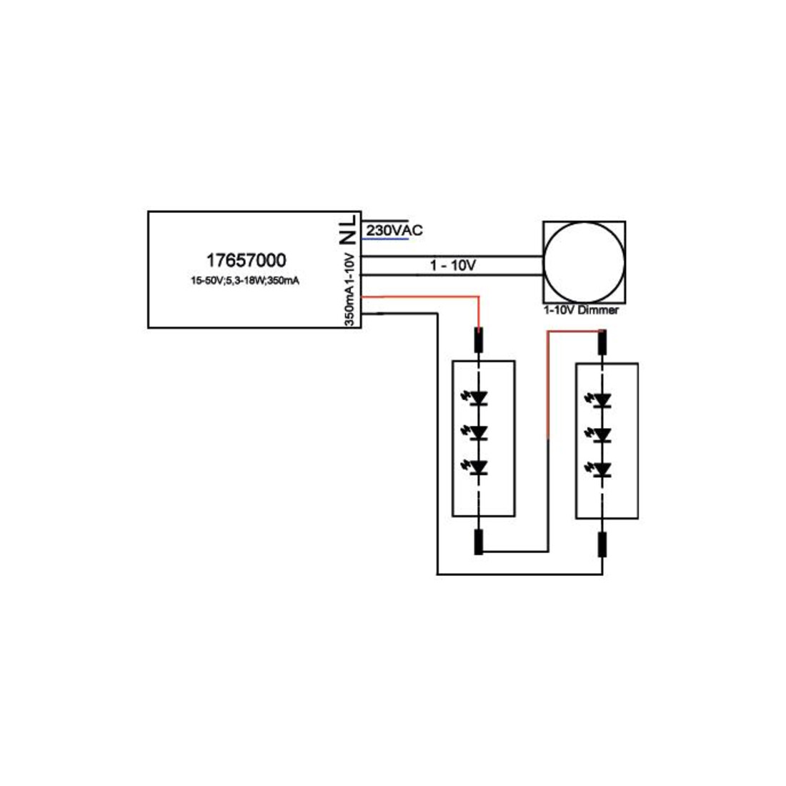 Brumberg Leuchten LED-Konverter 350mA 18W 1-10V dim 17657000