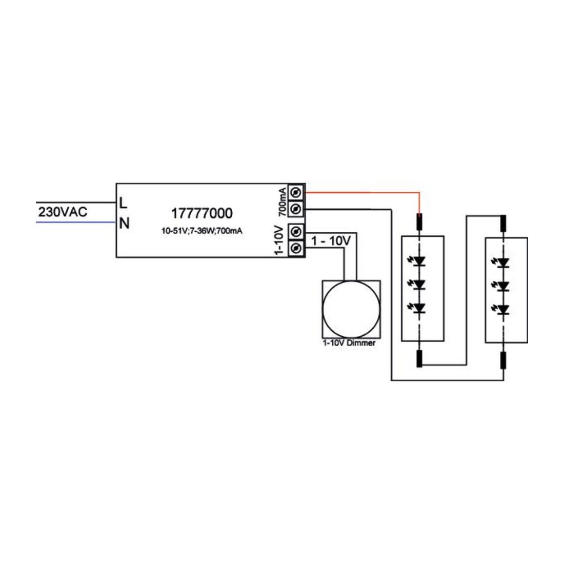 Brumberg Leuchten LED-Konverter 700mA 36W 1-10V dim 17777000