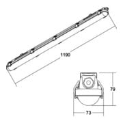 Brumberg Leuchten LED-lampe pour locaux humides 1190 mm 4000 K 78012114-2