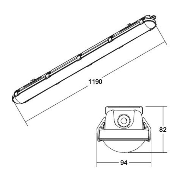 Brumberg Leuchten LED Luminaire pour local humide 1190 mm 4000K 78014114