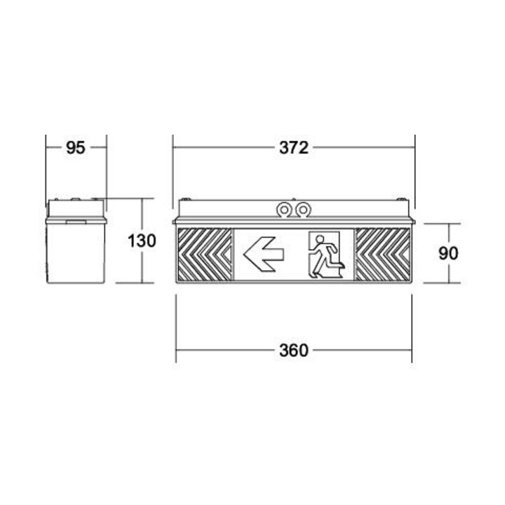 Brumberg Leuchten LED panneau de sortie de secours avec pictogramme, 3/8h 79031004