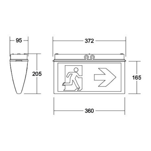 Brumberg Leuchten LED-Rettungszeichenleuchte mit Piktogramm, 3/8h 79030004