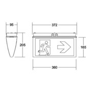 Brumberg Leuchten LED-Rettungszeichenleuchte mit Piktogramm, 3/8h 79030004-5