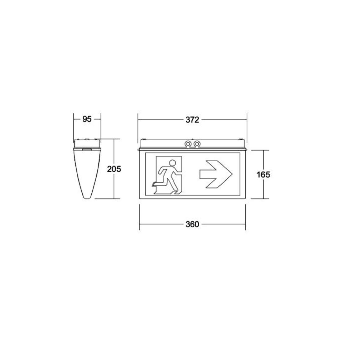 Brumberg Leuchten LED-Rettungszeichenleuchte mit Piktogramm, 3/8h 79030004
