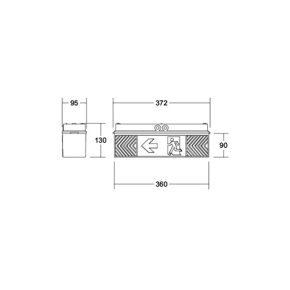 Brumberg Leuchten LED-Rettungszeichenleuchte mit Piktogramm, 3/8h 79031004
