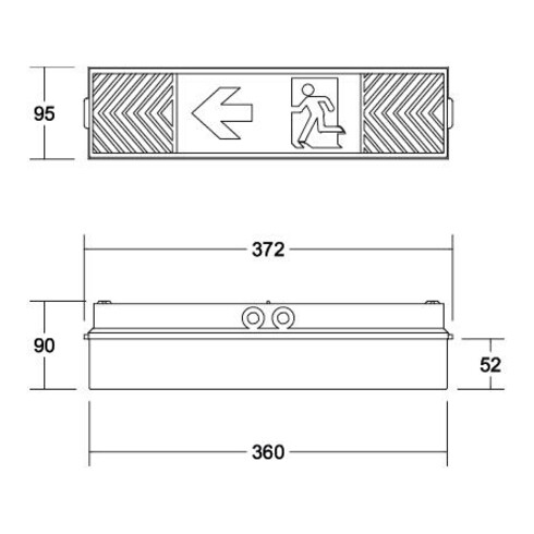 Brumberg Leuchten LED-Rettungszeichenleuchte mit Piktogramm, 3/8h 79130004