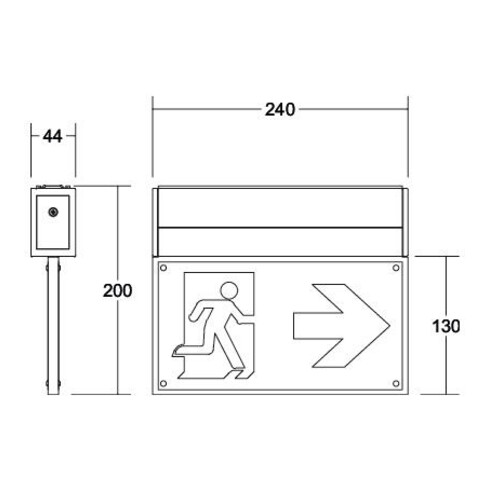 Brumberg Leuchten LED-Rettungszeichenleuchte mit Piktogramm, 3/8h 79230264