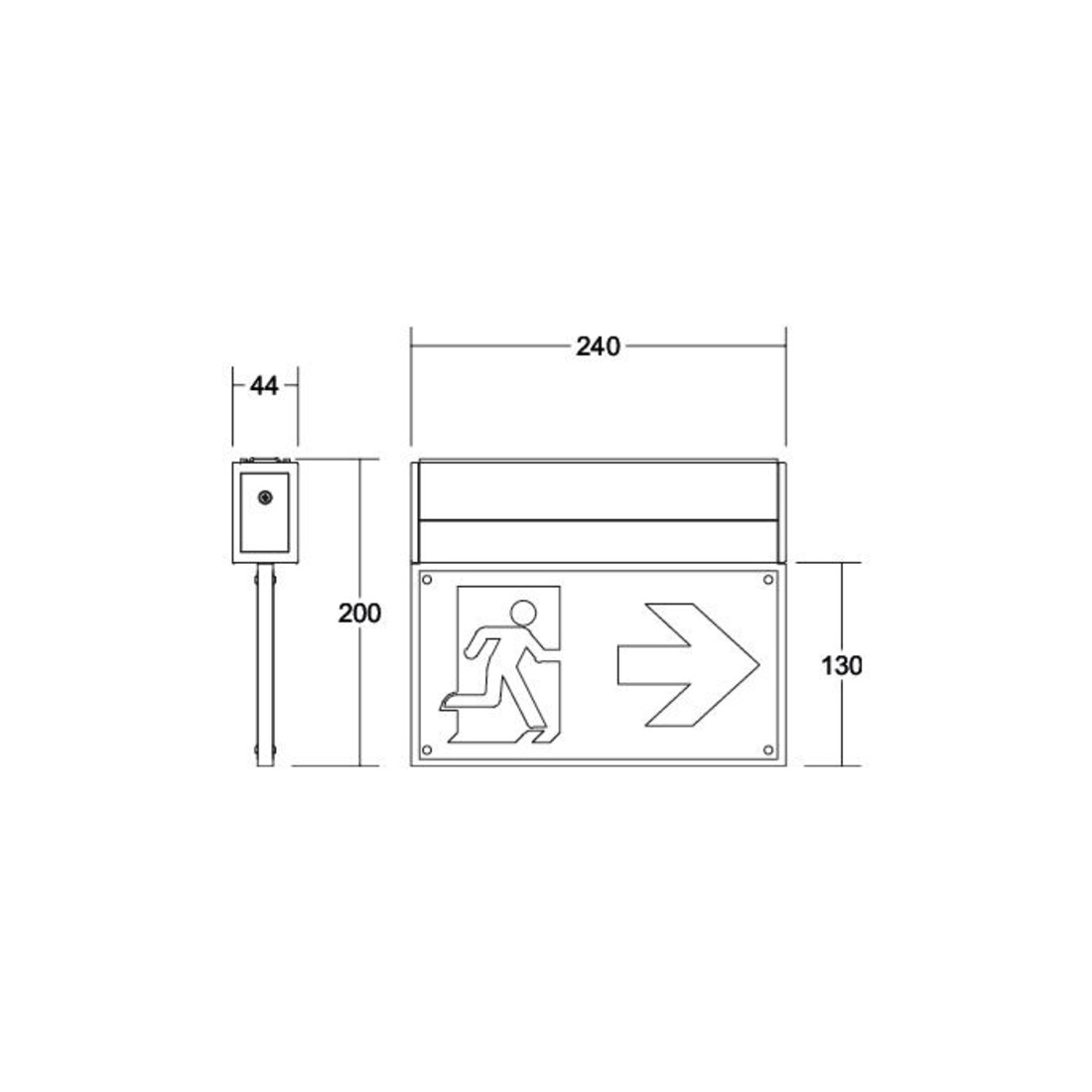 Brumberg Leuchten LED-signalisation de secours avec pictogramme, 3/8h 79230264