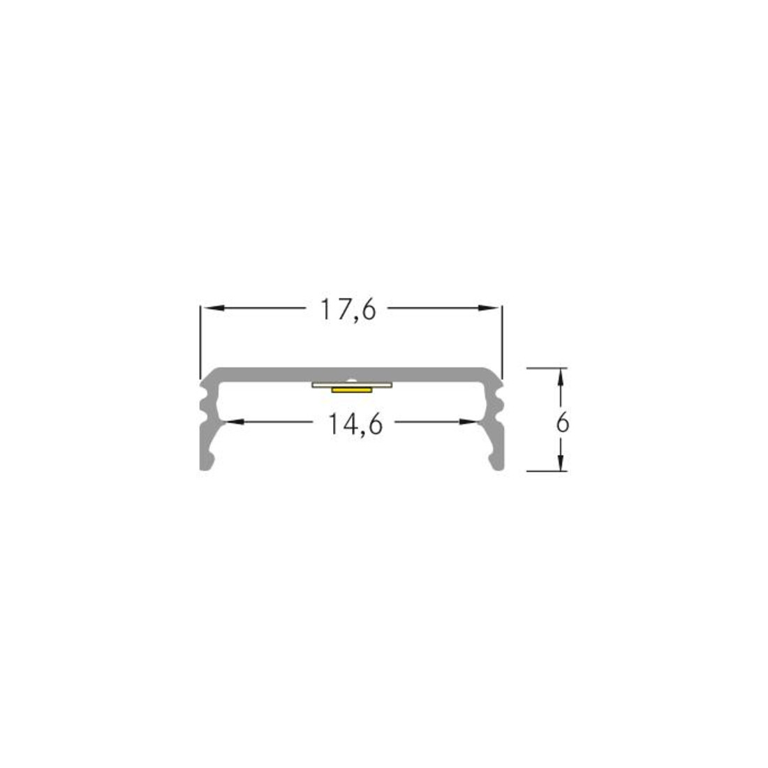 Brumberg Leuchten Profil d'installation plat 1000x17,6x6 mm 53380261