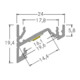 Brumberg Leuchten Profilé d'angle à fixer 2000x24x19,4mm 53385262