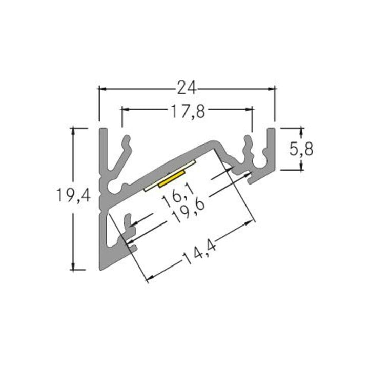 Brumberg Leuchten Profilé d'angle à fixer 2000x24x19,4mm 53385262