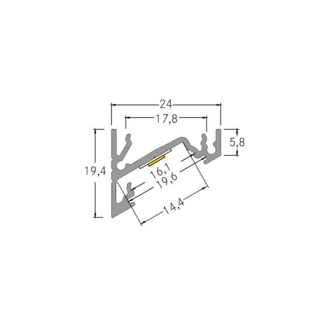 Brumberg Leuchten Profilé d'angle à fixer 2000x24x19,4mm 53385262