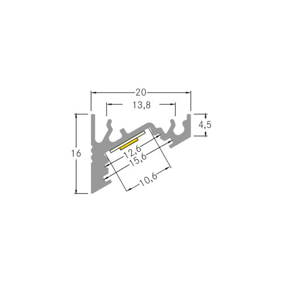 Brumberg Leuchten Profilé d'angle LED 2000 mm alu anodisé 53700260