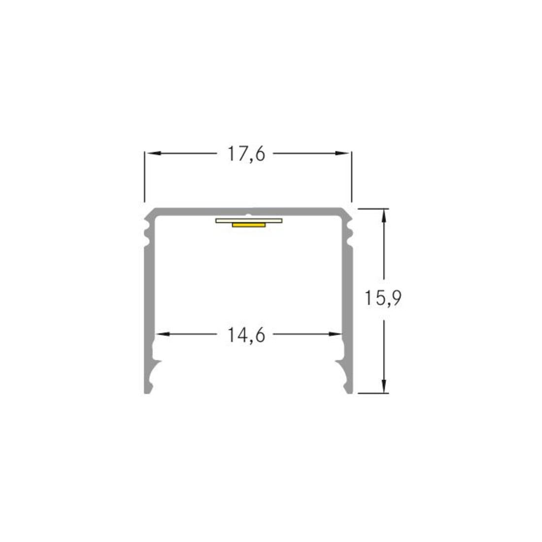 Brumberg Leuchten Profilé de fixation haut 2000x17,6x15,9mm 53381262