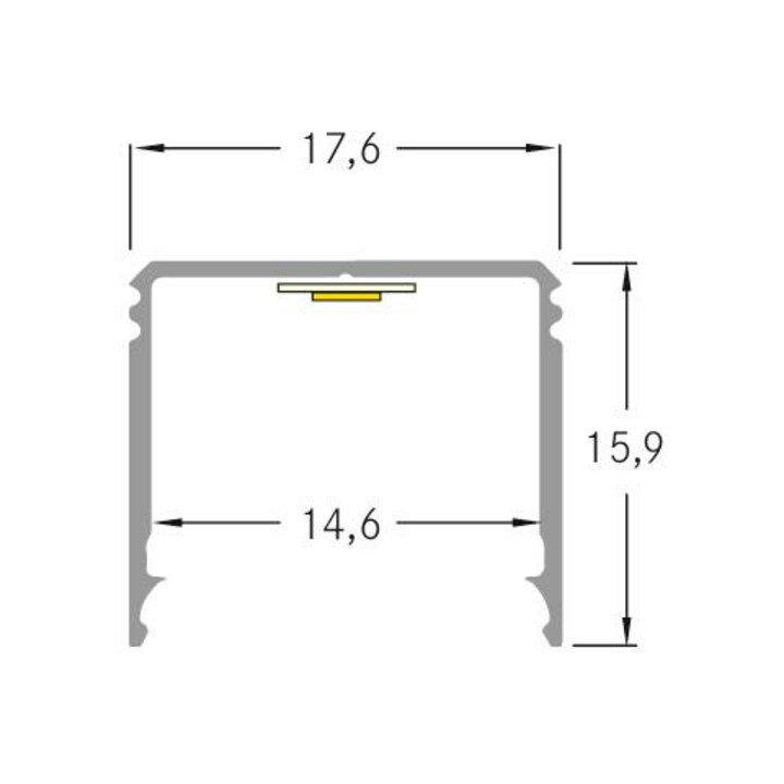 Brumberg Leuchten Profilé de fixation haut 3000x17,6x15,9mm 53381263