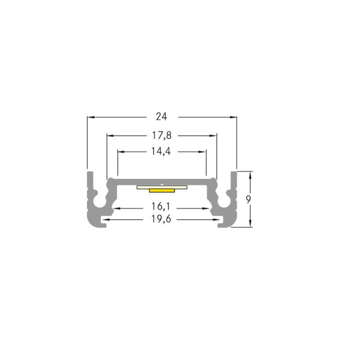 Brumberg Leuchten Profilé LED en aluminium 2000 mm argent 53602260