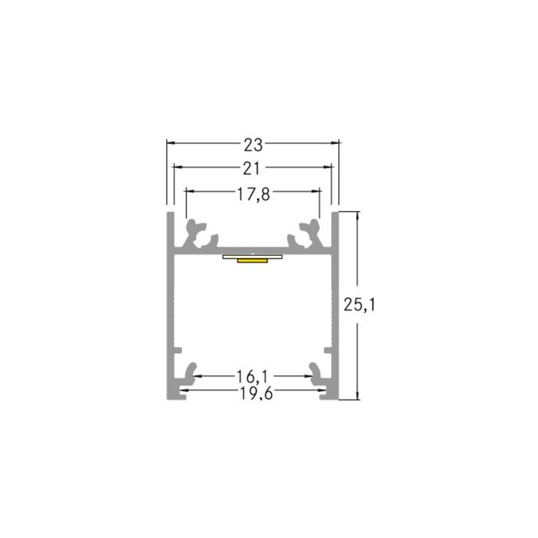 Brumberg Leuchten Profilé LED en aluminium 2000 mm argent 53603260