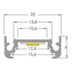 Brumberg Leuchten Profilé LED plat 20x8mm 2000mm alu anodisé 53600260