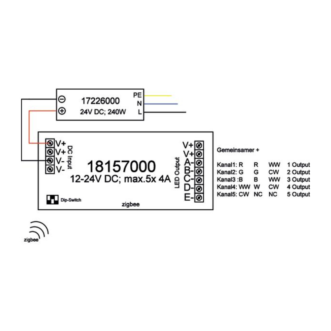 Brumberg Leuchten ZigBee-Dimmer IP20,12-24V DC 18157000