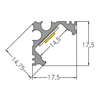 brumberg Profilé d’angle LED en aluminium 2000 mm 53703260