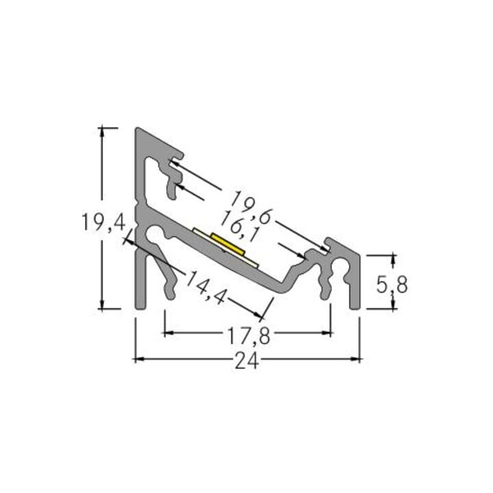 brumberg Set de profilé LED d’angle 2000 mm argent 53912260