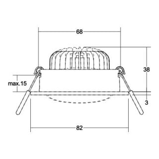 brumberg Spot encastrable LED 230V 7W dimmable rond blanc structuré
