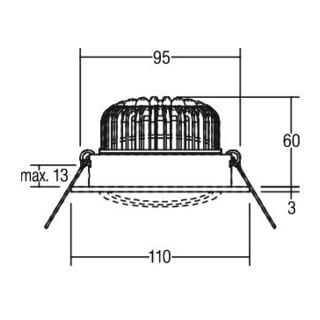 brumberg Spot encastrable LED 350mA 12395073 blanc mat rond
